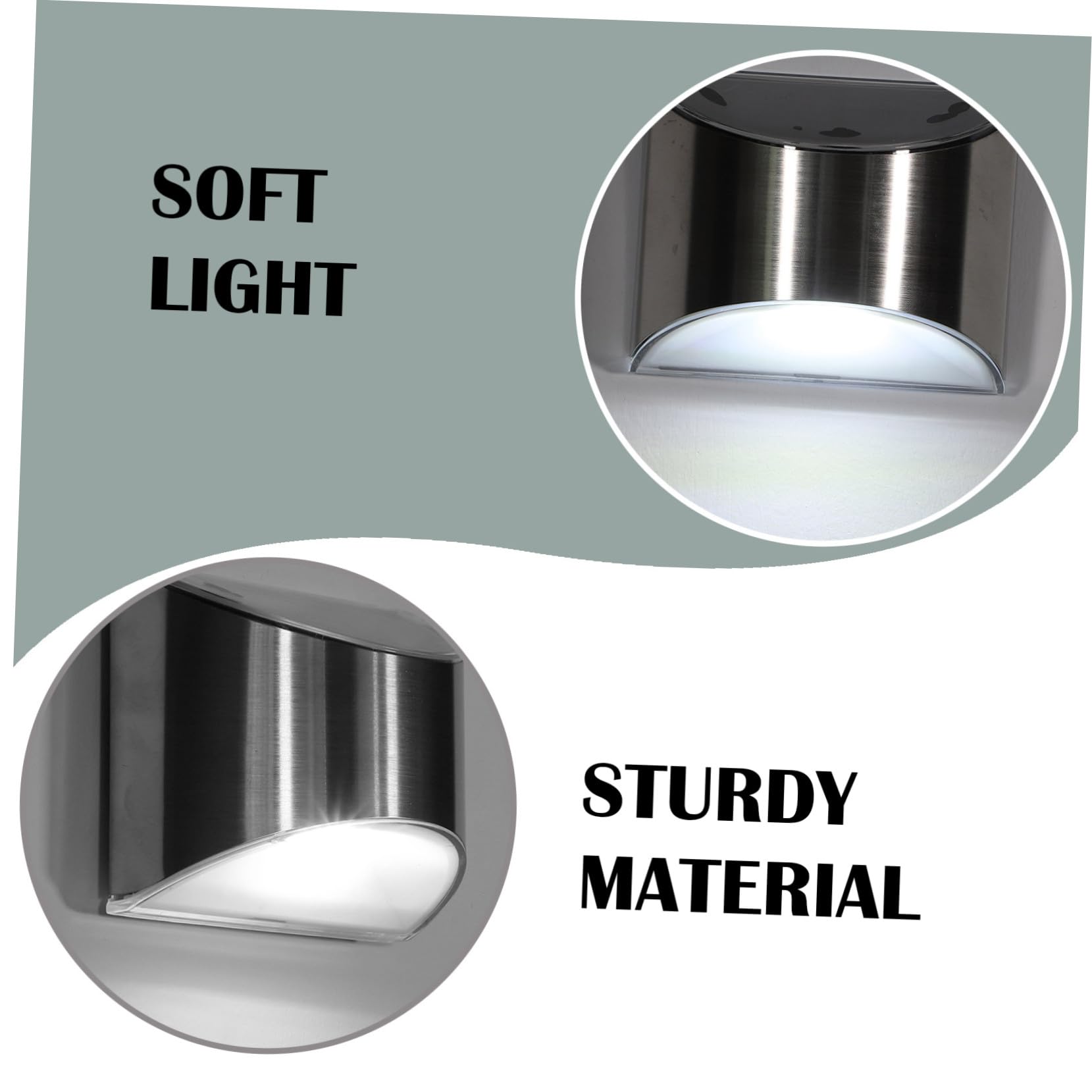 Housoutil Applique Murale Solaire LED en Acier Inoxydable 1,2 V 2 W