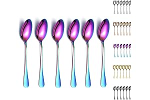 Kyraton 6 Pieces Colorful Spoons: Elevate Your Dining Experience with Rainbow Hues