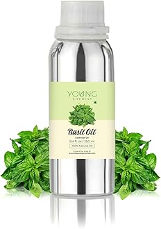Pure Basil Essential Oil - 250ml | Bulk, Therapeutic Grade for Aromatherapy, Skin Care, Hair Growth | Natural Remedy for Calm & Comfort