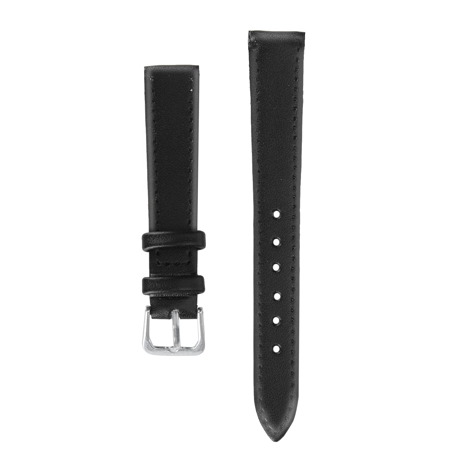 ANKROYU PU Leather Watch Bands, Adjustable Silica Gel Watch Band, Universal Replacement Watch Strap Part Accessory Classical Leather Watch Straps for Men and Women (20mm Black)