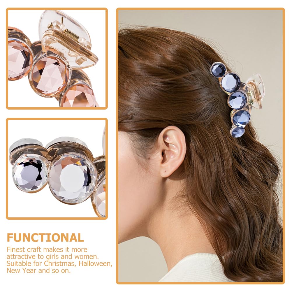 Luxshiny Rhinestone Jaw Hair Clips Set of 4 Crystal Ponytail Clips for Women Elegant Hair Accessories for Daily Wear and Festival Styles 2.75X1.49X1.18In