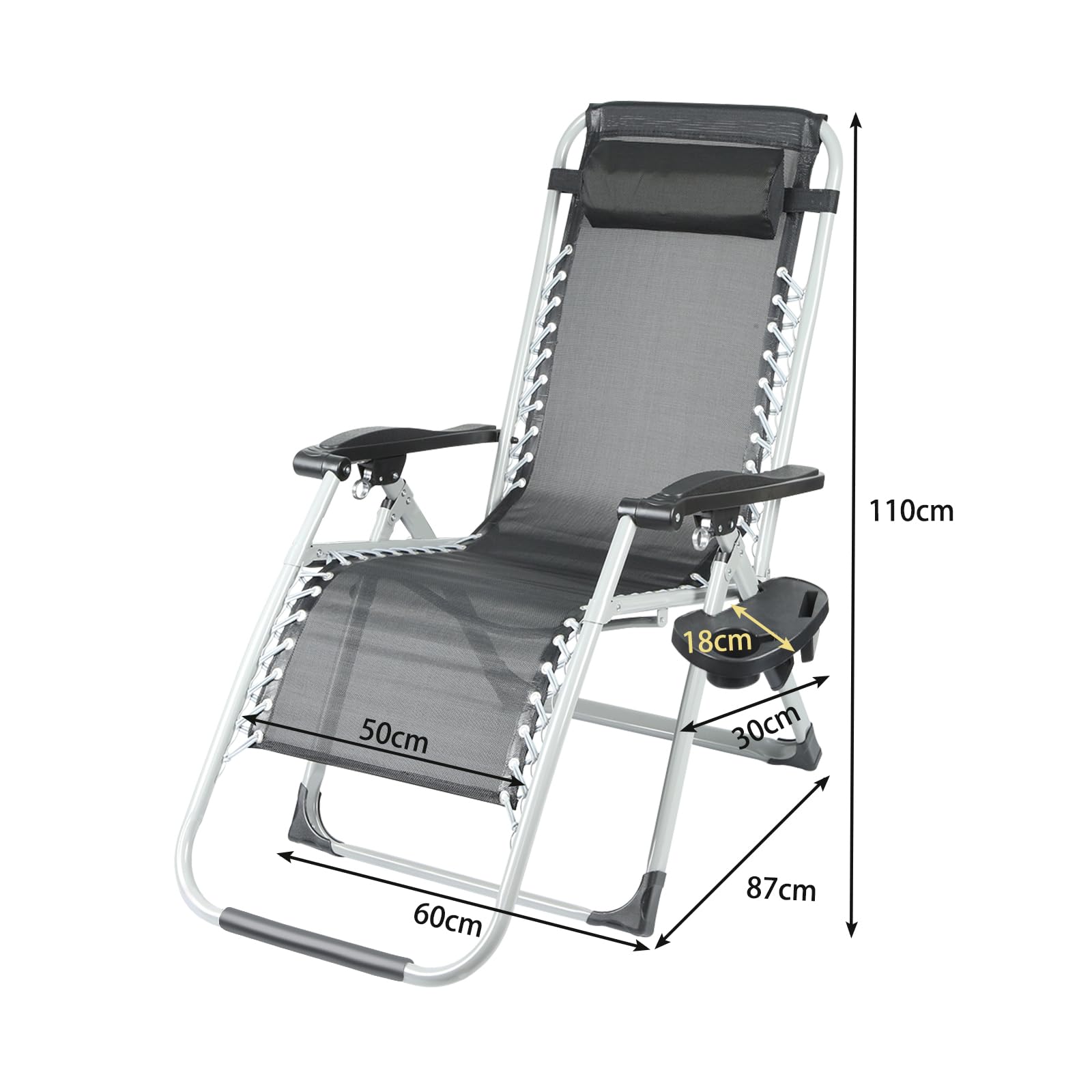 OHMG Sillas de Patio reclinables Tumbonas Cero Gravedad Tumbonas Jardín al Aire Libre Silla mecedora Cubierta para Playa Camping apoya 200 kg