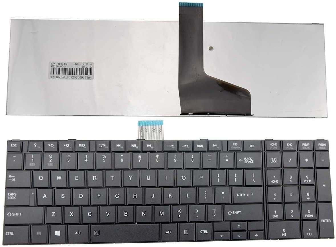 TravisLappy Laptop Keyboard Compatible for Toshiba Satellite C845/C850/C850D/C855/C870/C870D/C875/L850 (Black)