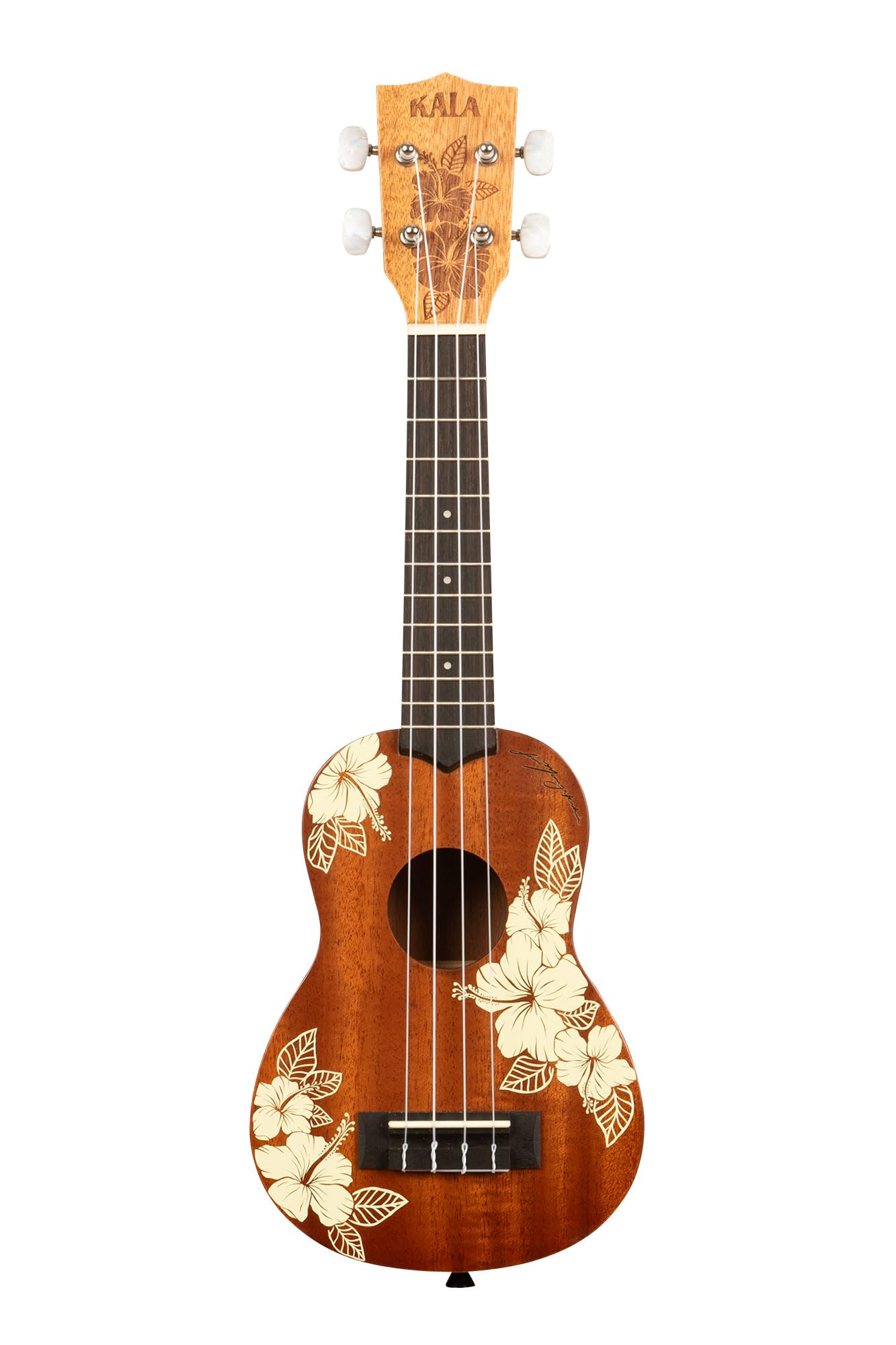 Kala KA-Hibiscus-S Sopran Ukulele Mahagoni mit Gigbag