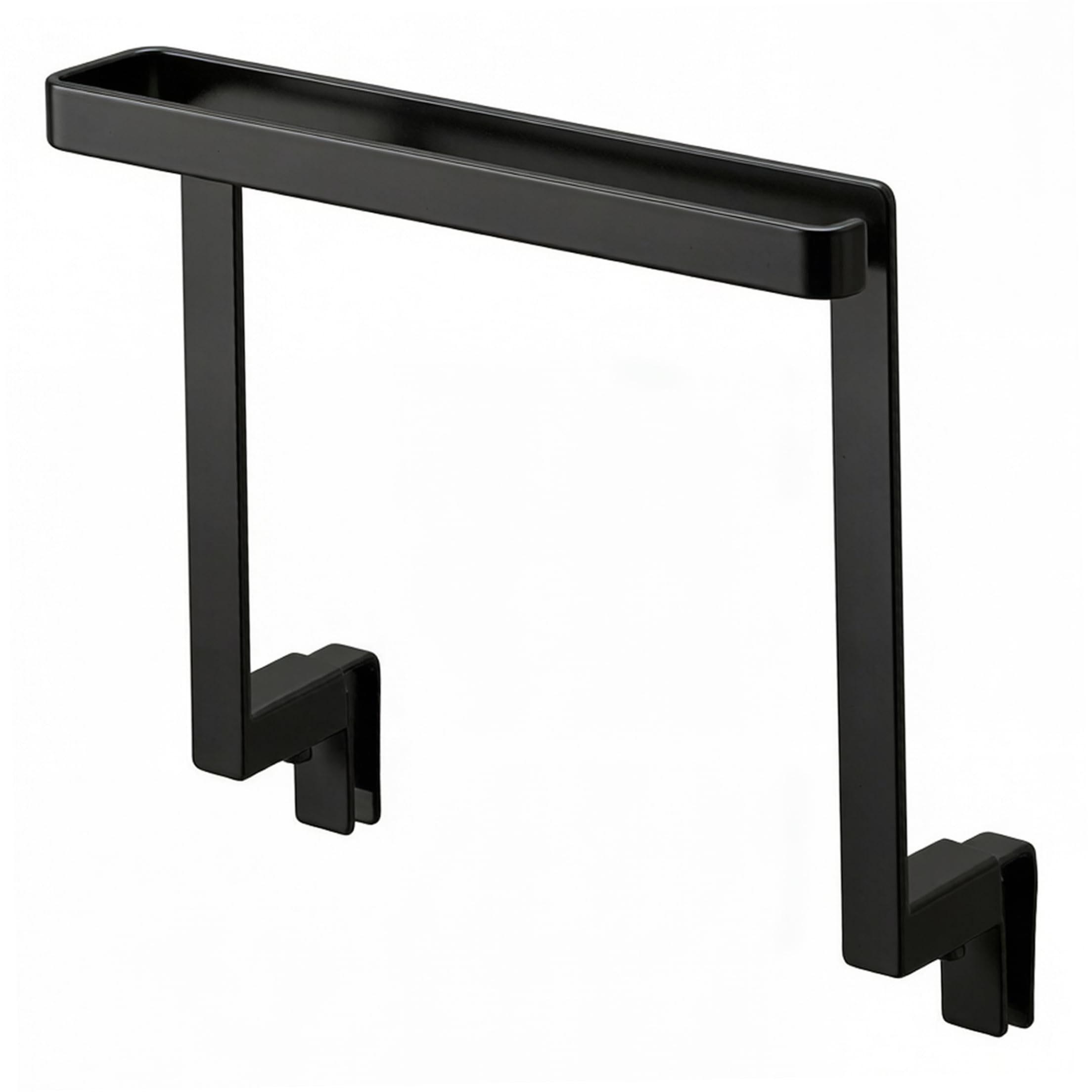 Tsawntd Towel Racks, Storage Under The Sink, Kitchen Towel Rack With Dual Hooks, No-drill Adjustable Cabinet Door Holder For Under Sink Storage, Black