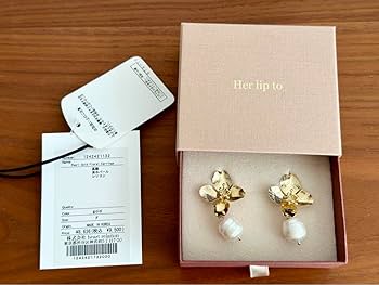 Pearl Gold Floral Pieroes ⚪︎ herlipto Amazon.co.jp: Herlipto Pearl Gold Floral Earrings グッズ j