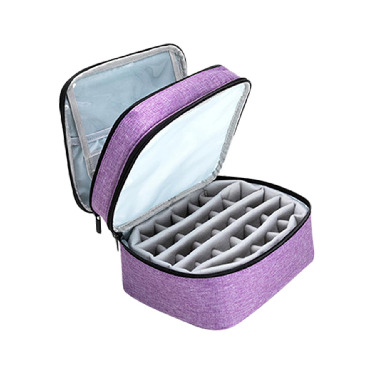 Generico Borsa Porta Smalti e Oli Essenziali con Manico Organizer Doppio Strato e Resistente Custodia da Viaggio Protettiva con Scomparti per Smalti e Cosmetici
