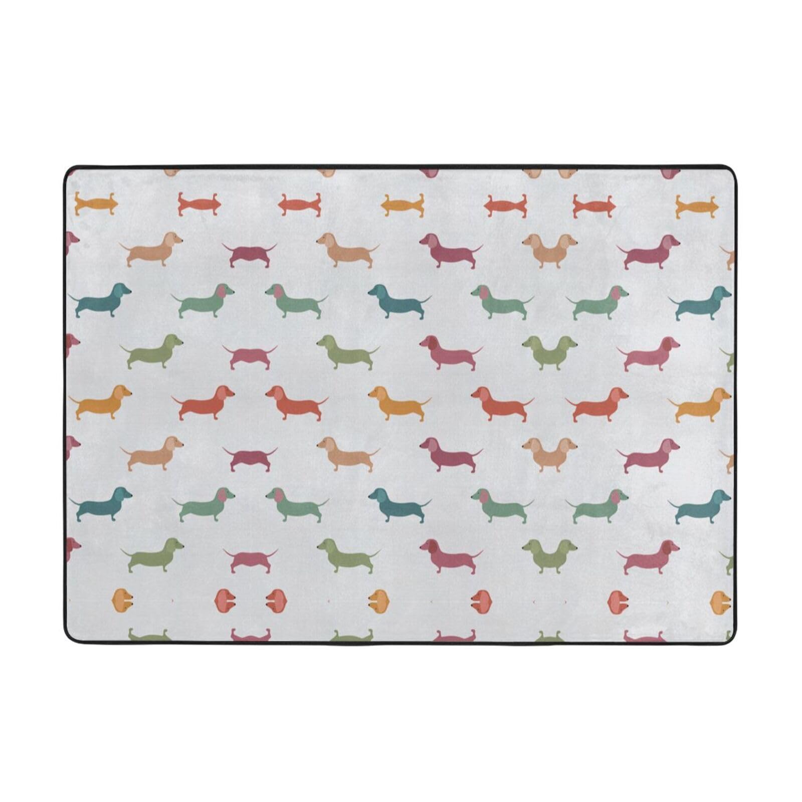 Tapis motif teckel pour salon et décoration de chambre cosy