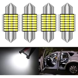 Led Para Techo De Auto KATUR 31mm Festoon C5W Bombillas LED 6000K Luz Blanca Canbus Libre de Errores para 3175 DE3175 DE3021 3022 3021 Luces de Puerta de matrícula de Domo Interior (4 Piezas, Blanco)