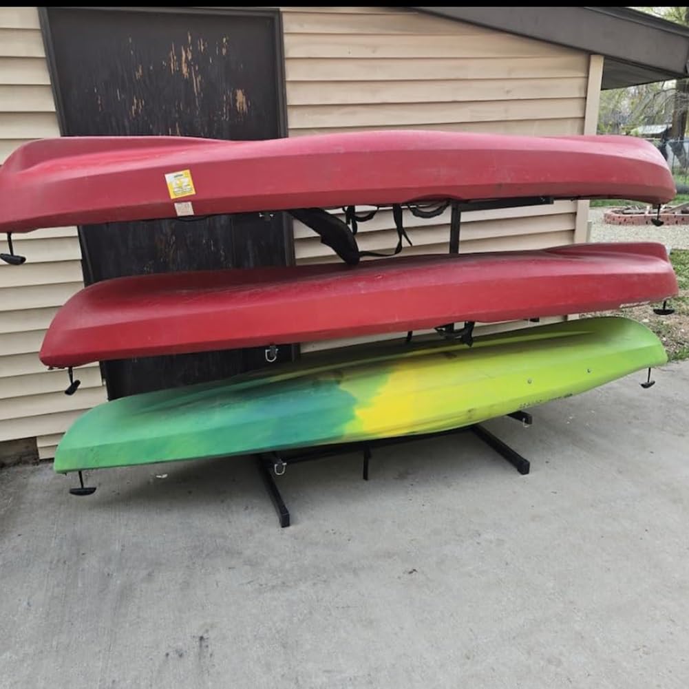 Scaffale autoportante per kayak, supporto multiuso resistente per kayak, SUP, canoe, tavole da surf e paddleboard, ideale per uso interno ed esterno in garage