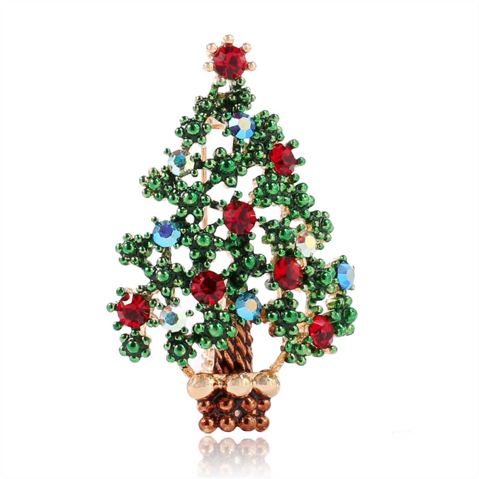Broche sapin de Noël vert pour robe pull accessoire bijoux dames mode
