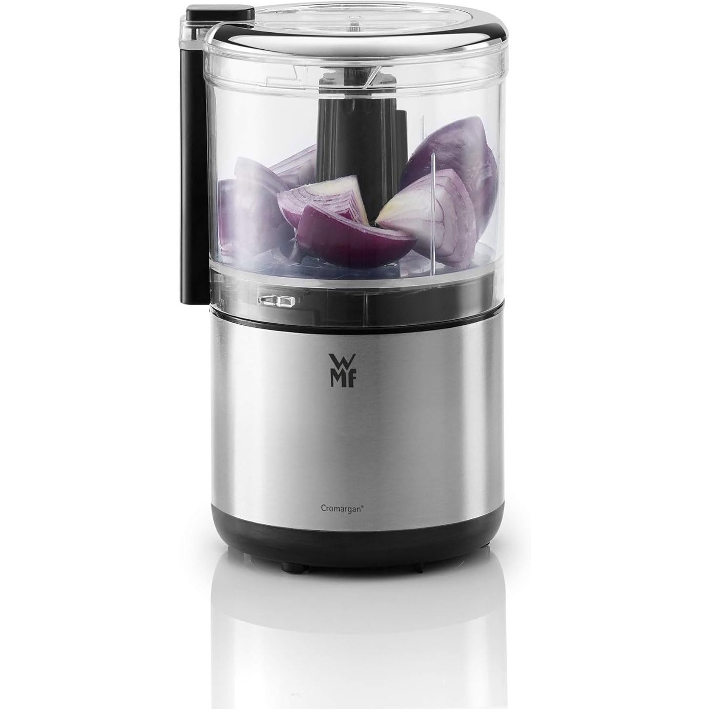 WMF KITCHENminis Hachoir électrique, Mixeur, 0.3 L, 65 W, Inox Cromargan, 2 lames inox, Bol Tritan sans BPA 0416580011