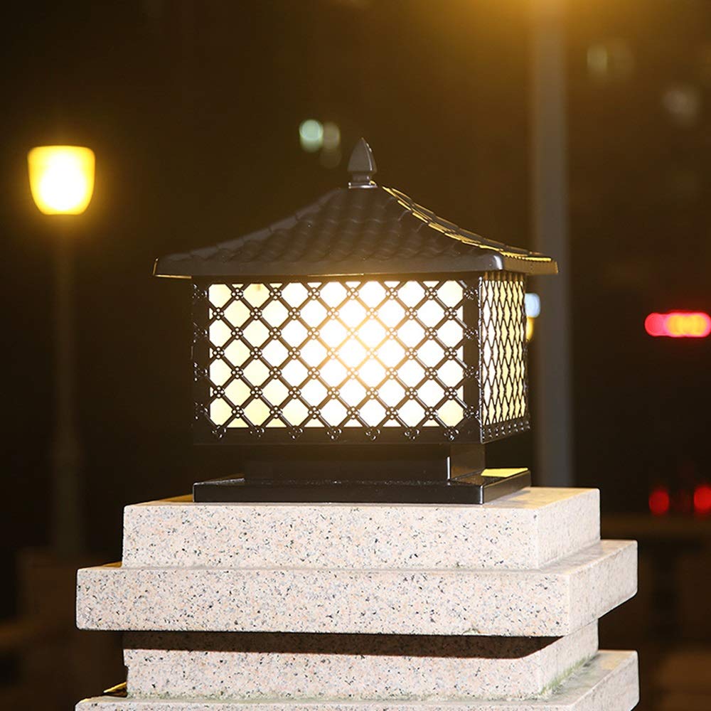 QUSYZD Vintage Pillar Light In Cast Aluminium Rustic Outdoor Lighting Waterproof Column Light Path Lawm Garden Pillar Lamps Landscape Lighting Retro Home Fixtures 1 * E27,