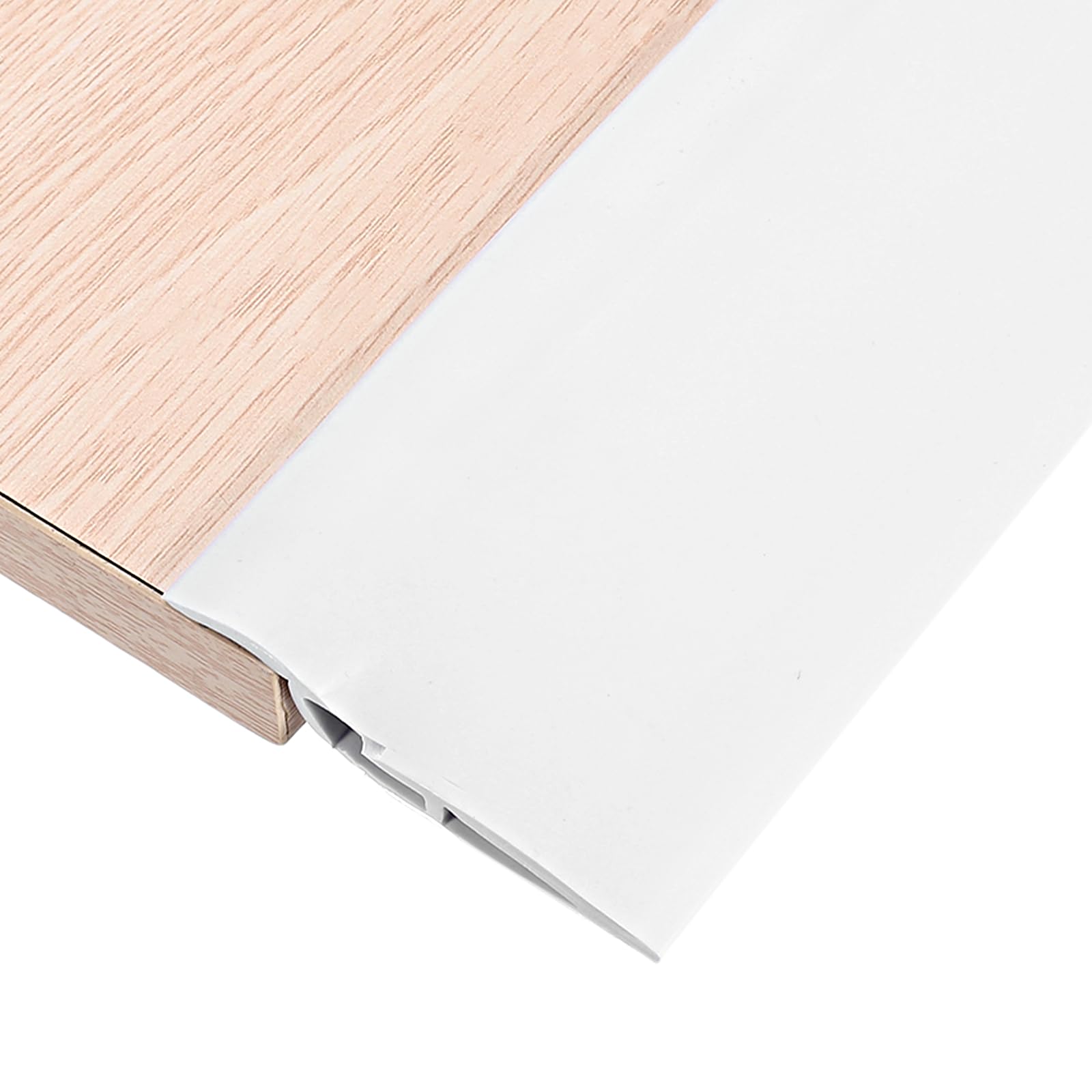 sourcing map 6.56Ft x 2.8" x 0.91" Floor Transition Strip, Self Adhesive Carpet Edge Strip, Vinyl Gap Cover, Laminate Edge Trim for Uneven Surfaces from 11/16" to 13/16", White