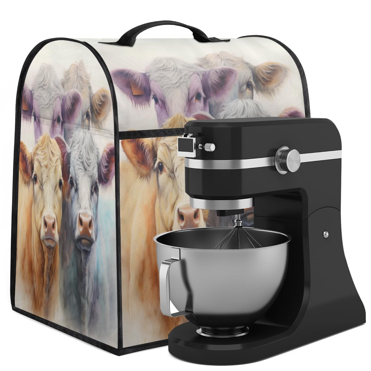 Coffee Maker Cover Colorful Cow Kitchen Appliance Covers Small Appliance Covers Blender Cover Juicer Cover Dust Covers for Kitchen Appliances with Top Handle and Pockets,Washable,C529