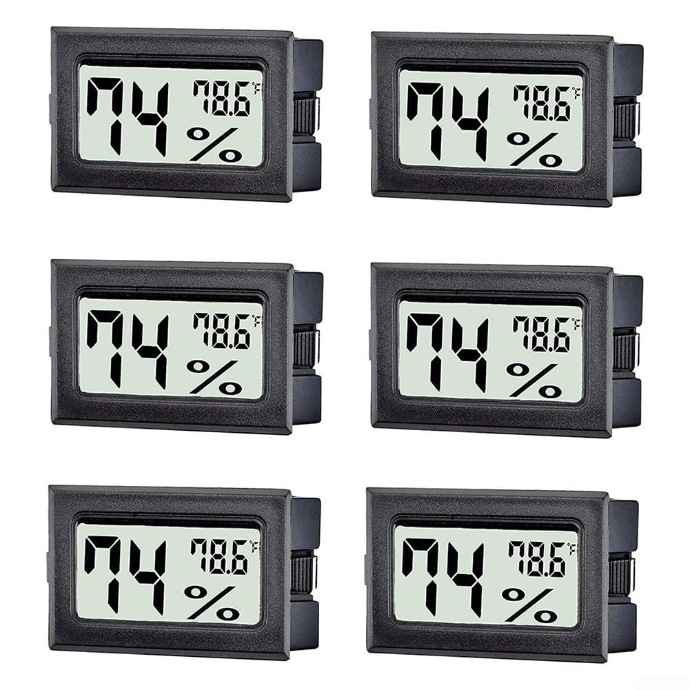 Yuanpgky 6Packs for MINI Digital Room Thermometer Hygrometer,Temperature Humidity Gauge Meter For Humidors,Gardens,Accurate Measurements