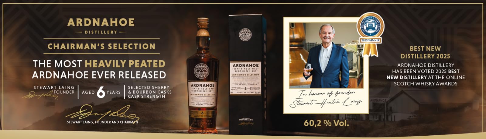 Ardnahoe Chairman‘s Selection 6 Jahre Islay Single Malt Scotch Whisky 60,2% vol. 0,7l