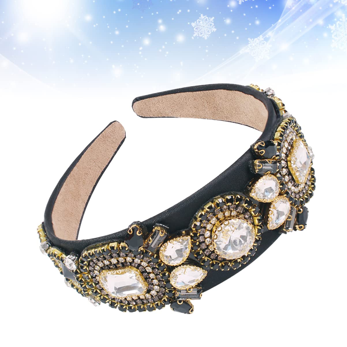 FOMIYES 2stücke Vintage Rhinestone Haarband Damen Weiß Breiter Haarschmuck Für Partys Und Alltag Elegantes Design Mit Feiner Verarbeitung Für Besondere Anlässe Und Stilvolles