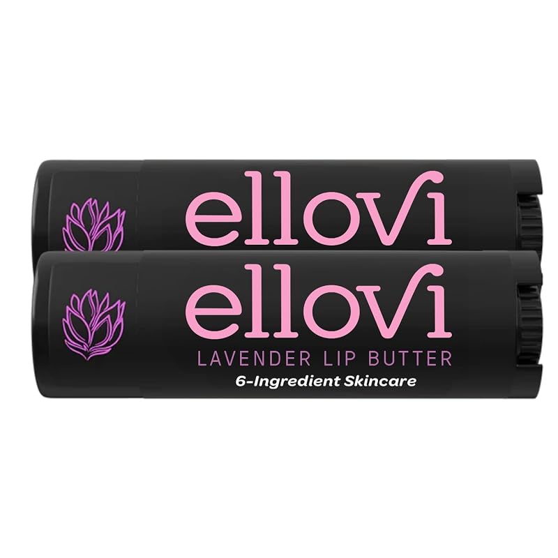 Manteiga labial Ellovi com lavanda – Bálsamo labial vegetal, pacote com 2