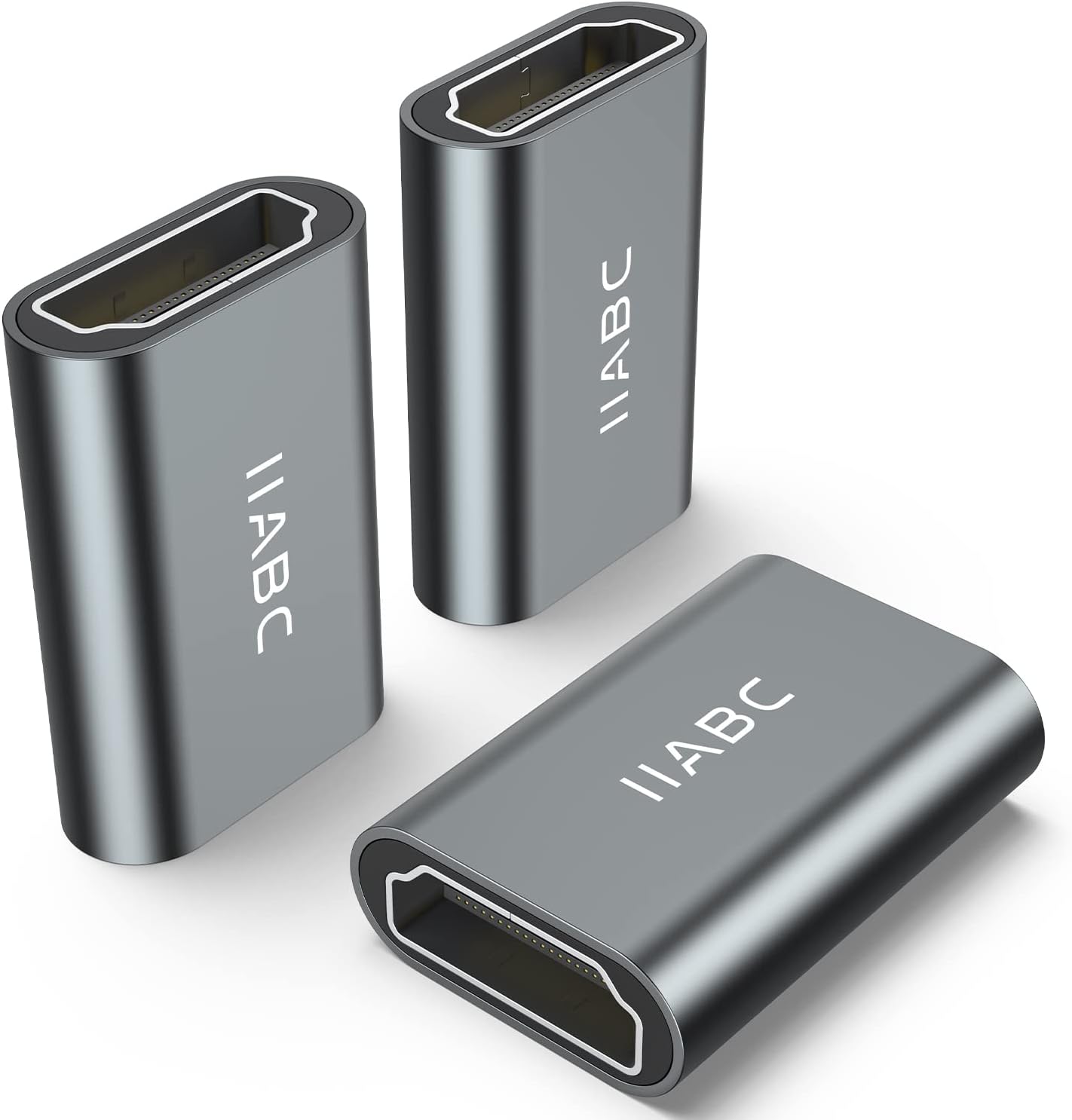 IIABC HDMI Female to Female Coupler 3-Pack: 4K@60Hz Aluminum Adapter for Seamless Extension on TV, PC, PS5, Projector, Roku