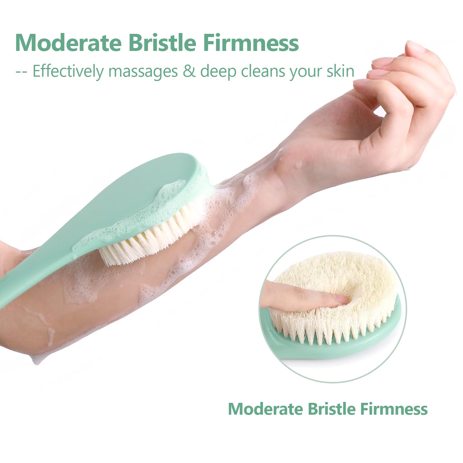 ROLIZOE 17-Inch Back Scrubber for Shower Anti-Slip Exfoliating Body Brush for Bath Gentle Back Brush for Shower for Men and Women - Image 3