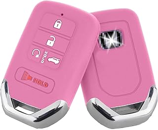 RemoteOverstock Remote Key Fob Silicone Skin Cover Case Shell Keyless Entry Remote Protector Compatible with Honda fits 2015-2021 Accord CR-V Civic Pilot with FCC ID: KR5V2X fits 5 Buttons – (Pink)