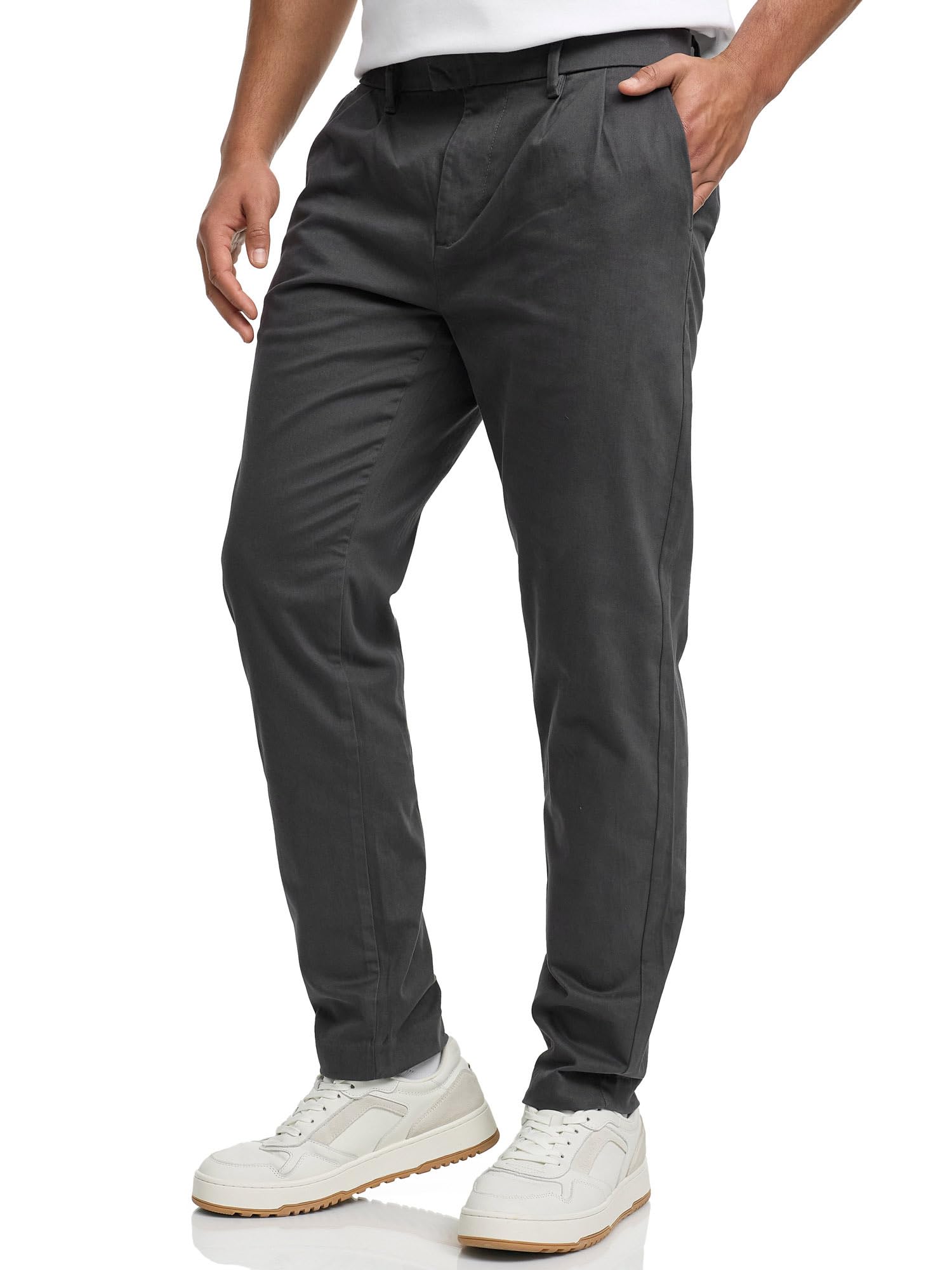 Indicode Herren Ignazo Stretch Chinohose aus 98% Baumwolle mit 4 Taschen | Bequeme Chinohose für Büro und Alltag mit angenehmer Passform, Herrenhose, Stoffhose, Businesshose, Freizeithose für Männer