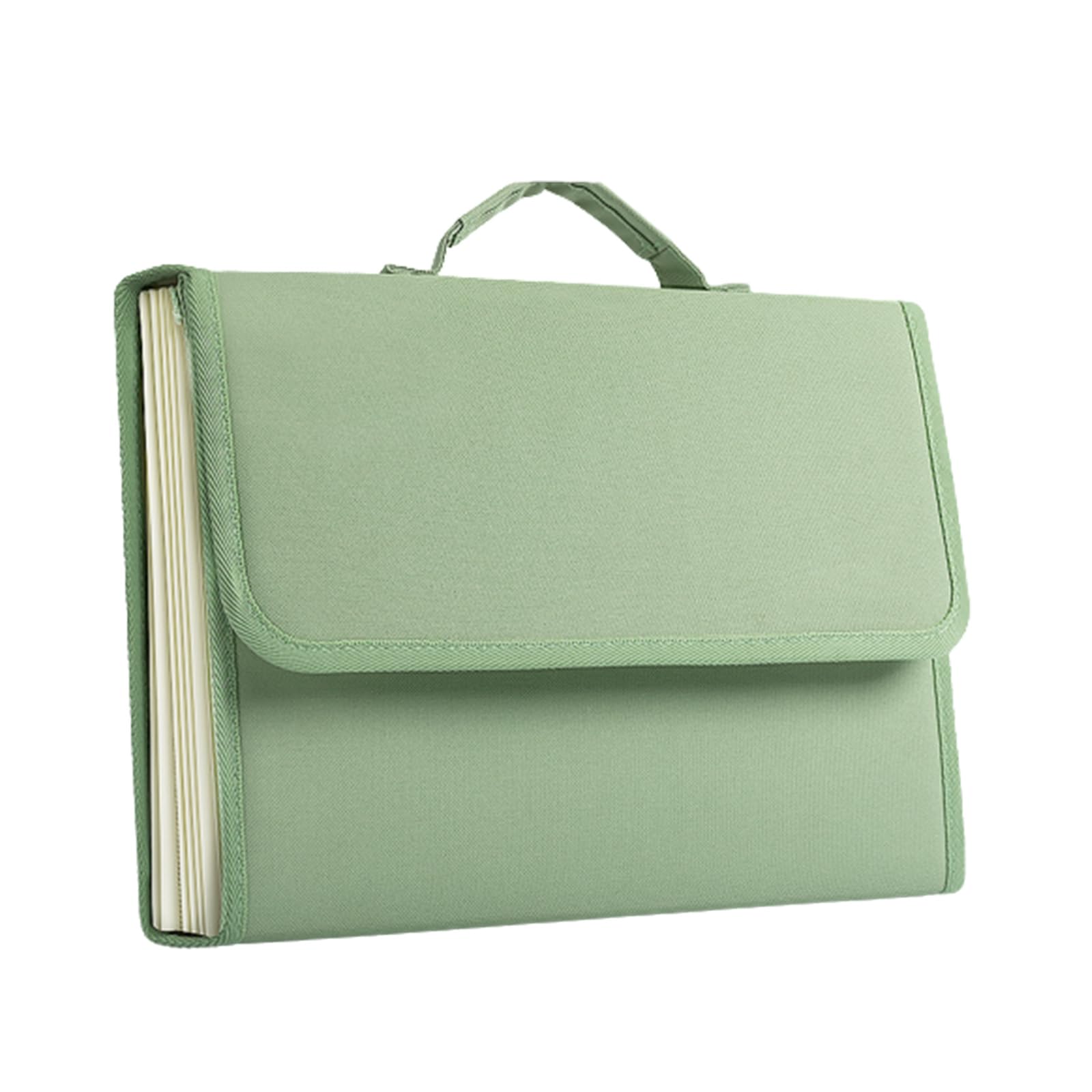 Organizador de archivos en acordeón de plástico, Carpeta de archivos expandible acordeón plástico A4 con 7 bolsillos y asa for oficina en casa, multicolor(Green)