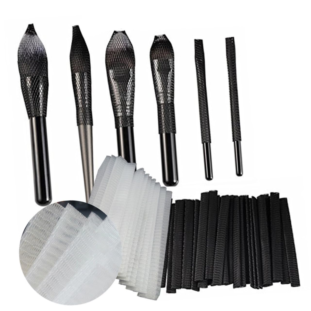 MAGICLULU Set Di 3 Pennelli Ovali Per Il Trucco Ombretti Pennelli A Forma Di Alicante Protezione in Rete Per Una Conservazione Pulita 150 Pezzi*3