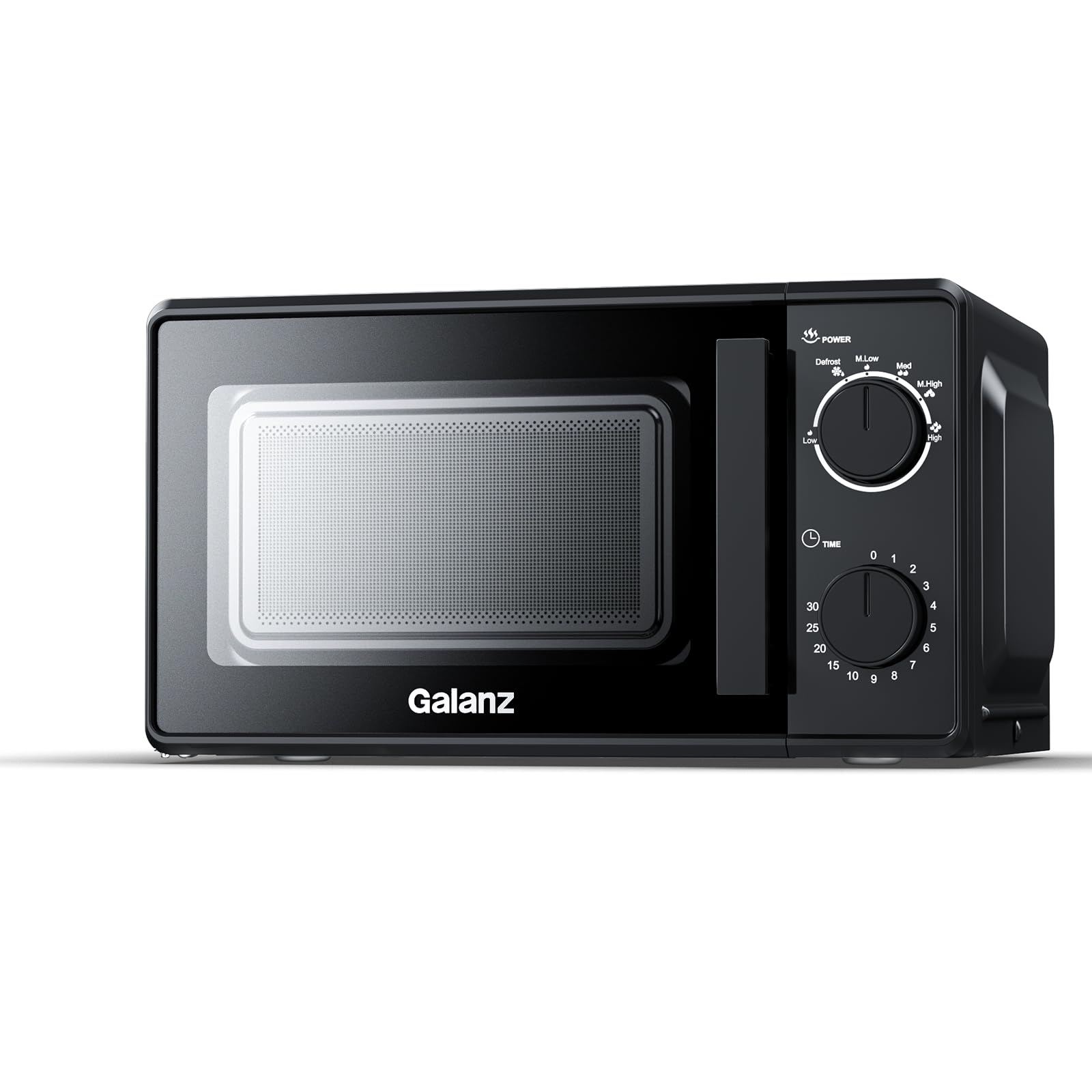 Galanz 20L Micro-Ondes Pose Libre avec Plateau Tournant-700 W-Noir | Four Micro-Ondes Solo, 6 Niveaux de Puissance dont une Fonction Décongélation, 2 Boutons Rotatifs, Facile à Utiliser