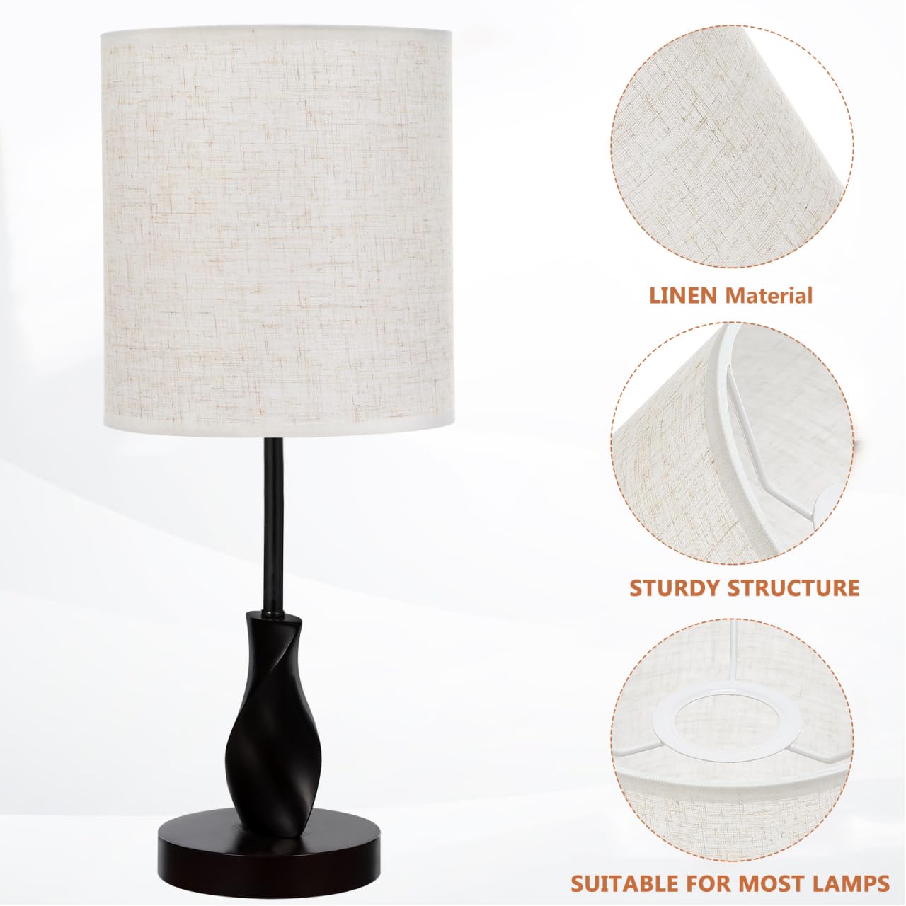 DOITOOL Abat-Jour En Lin Pour Lampadaire Et Lampe De Table 7.87 X 5.51 X 5.51 Pouces Abat-Jour Moderne Lavable Pour Éclairage Intérieur Et Décoration