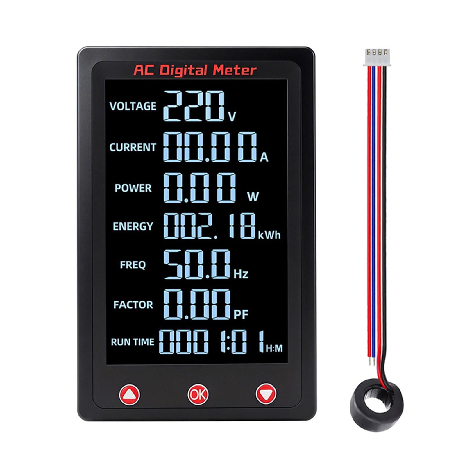Zbiianxer With Closed Transfor Accuracy Digital Power Meter With Lcd Display And Backlight For Current Power Consumption Meter