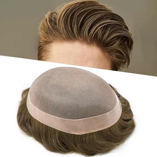 Miniatura 8 de LYRICAL HAIR Toupee - Sistema de cabello humano de repuesto para hombre, monofilamento fino monofilamento de piel de polietileno alrededor de