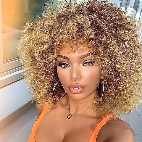 YEESHEDO Afro Curly Wig with Bangs Cover
