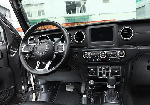 Miniatura 7 de BORUIEN Cubierta para perilla de aire acondicionado y interruptor de faros delanteros, con botón de CA para Jeep Wrangler JL JLU y Jeep Gladiator