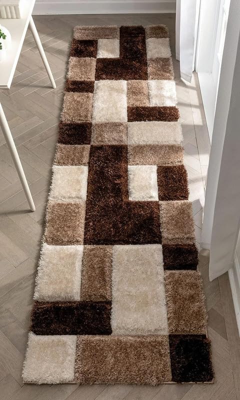 Image of Carpet for Living Room, Bedroom and Hall Handmade Microfiber Cozy Soft and Fluffy Shaggy Area Rug with 2 inch Thick Anti Skid Carpet [2x6 Feet Multi 04]