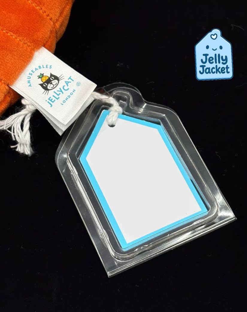 Jelly Jacket Tag Protector for Jellycat 100% Recycled Hard Plastic Shell Cover - 24 Pack, Clear - Image 2