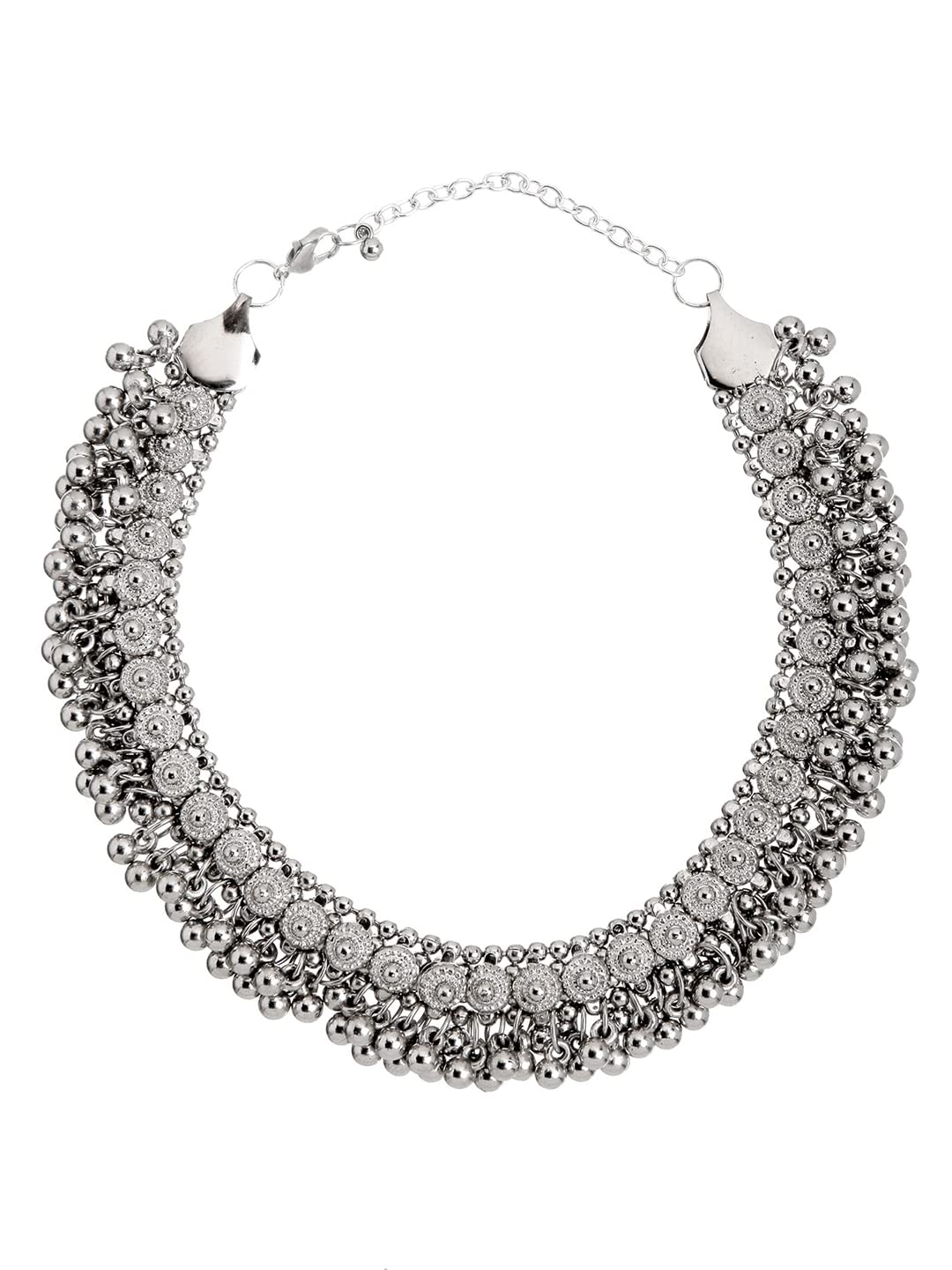 Shining Diva Women Silver-Toned Oxidised Necklace with Chains (B0BZYJZQJV) Amazon Price History, Amazon Price Tracker