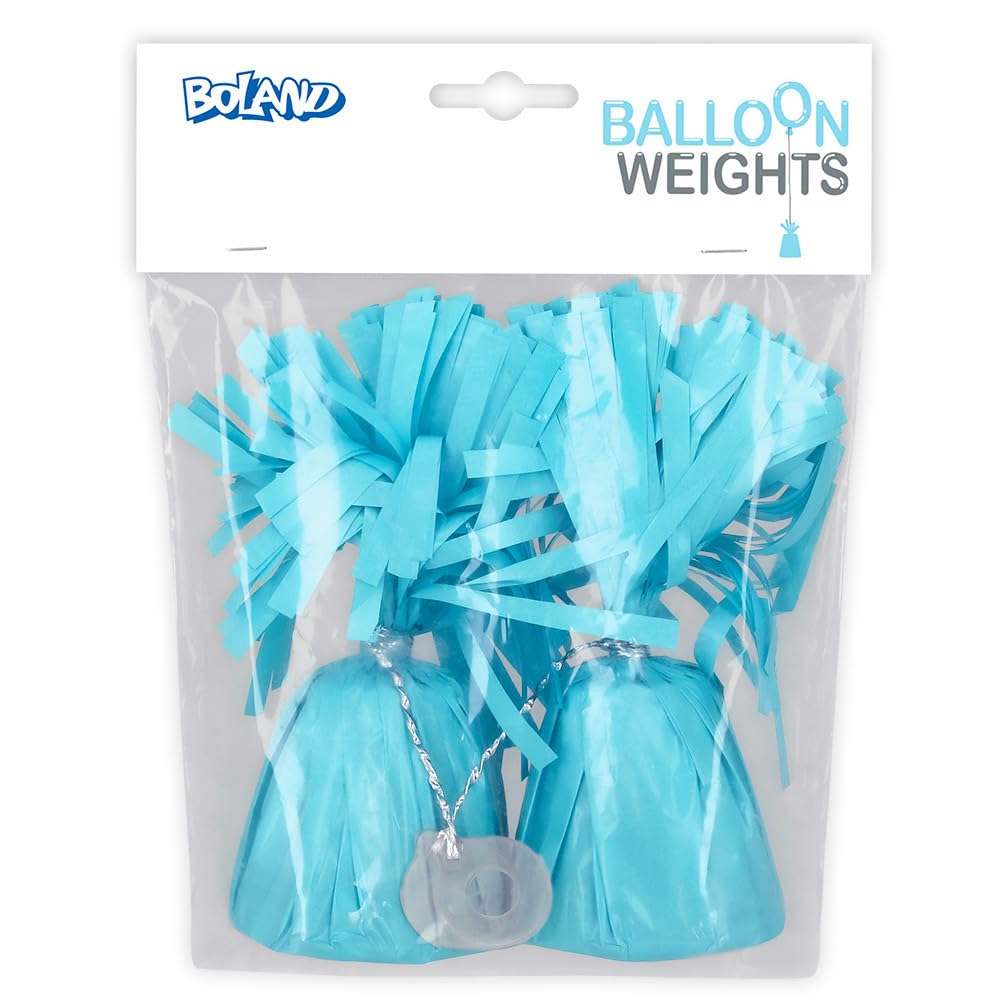 Boland - 16 x Metallic Foil Balloon Weights 160-180g Balloon Weights for Balloons and Helium Balloons Light Blue - Image 3