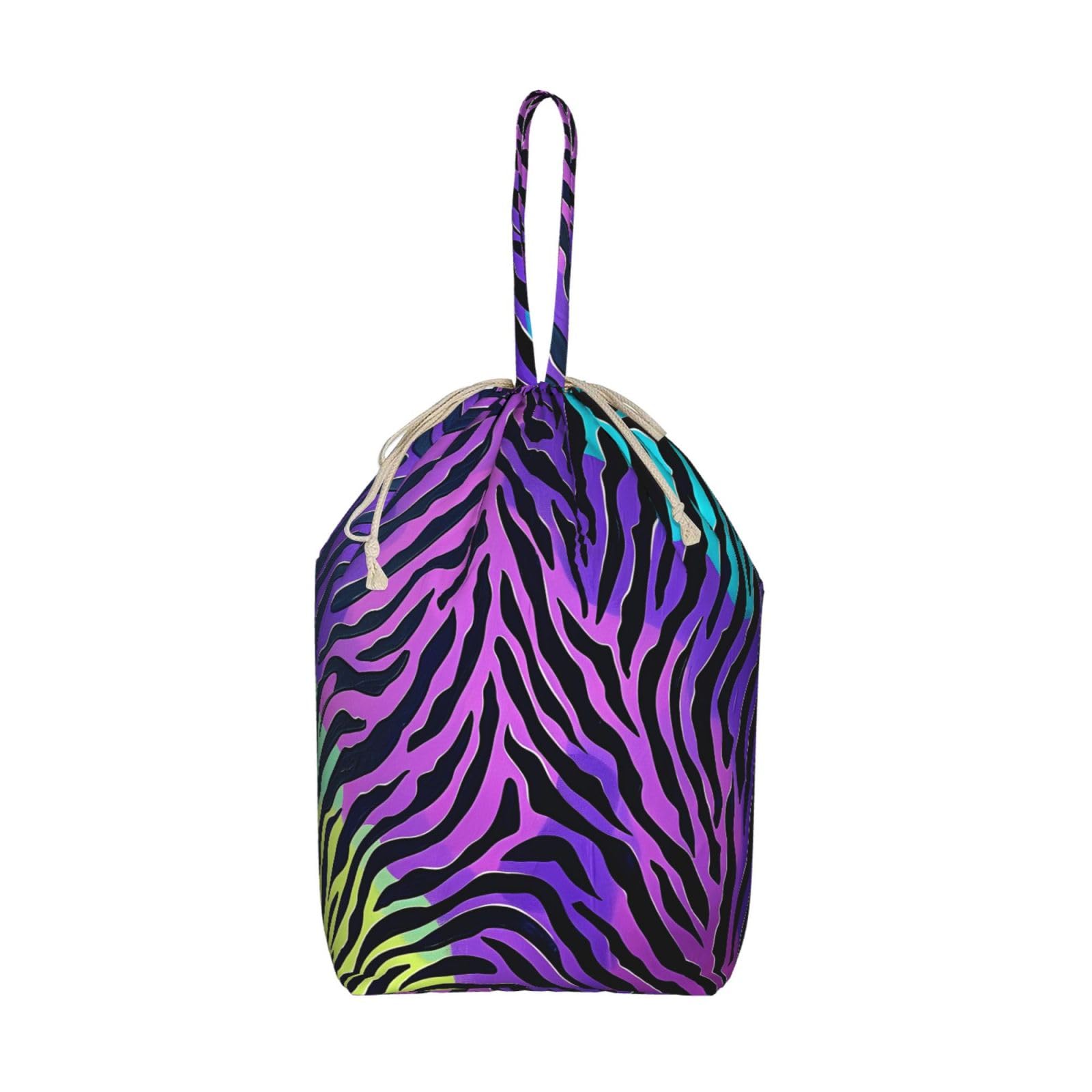 Sacchetti per la biancheria con coulisse, motivo zebrato, 70 x 35 cm