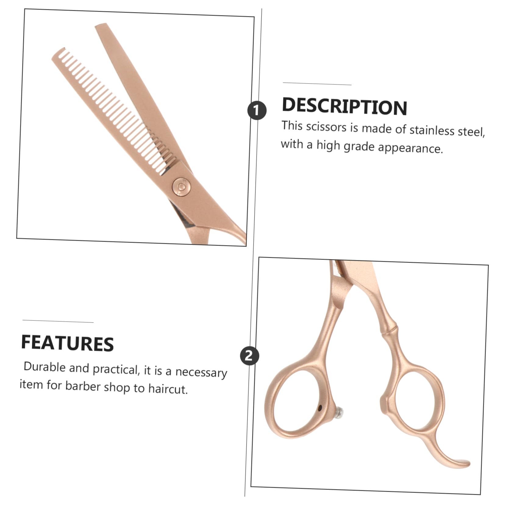 Professionelle Haarschneideschere 2 Stück, 6 Zoll Edelstahl Gold