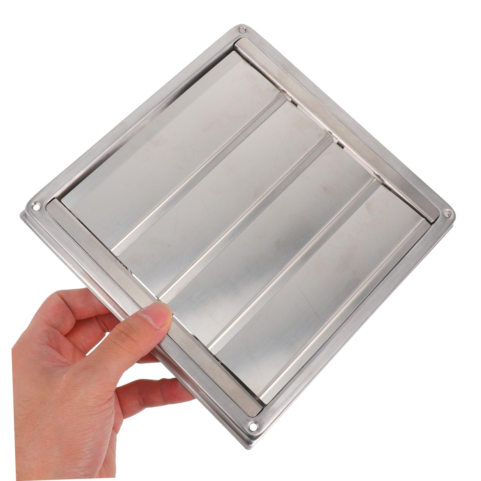 Rejilla de Ventilación Exterior de Acero Inoxidable con Lamas Móviles Ajustables y Malla Protectora para Paredes para Ventilación Baños Cobertizos y Vehículos Pequeños