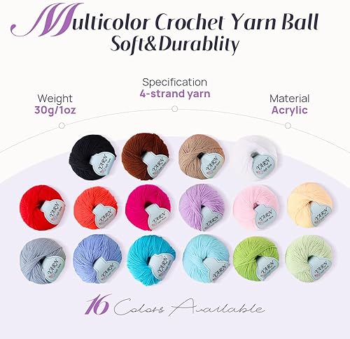 Miniatura 5 de Lewhoo Kits de ganchillo para adultos principiantes, juego de ganchillo todo incluido con ganchos de ganchillo de 9 tamaños, agujas de ganchillo