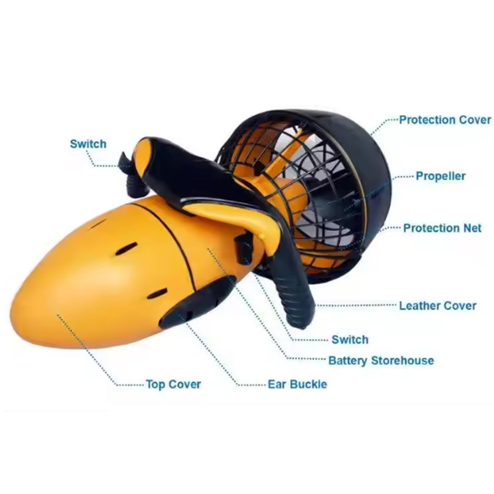 Elica Subacquea elettrica, Attrezzatura Sportiva Subacquea, Scooter subacqueo ricreativo, Elica per Piscina a Doppia velocità, Adatto per Piscine, campi da Gioco