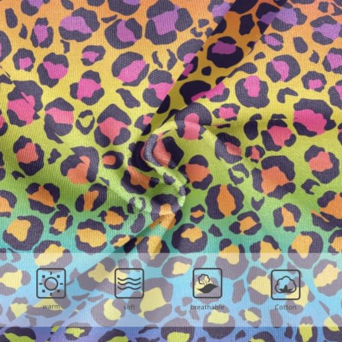 Wusikd Rainbow Leopard Girls' Underwear Cotton Animal Print Girls Briefs Soft Toddler Underwear 5T3