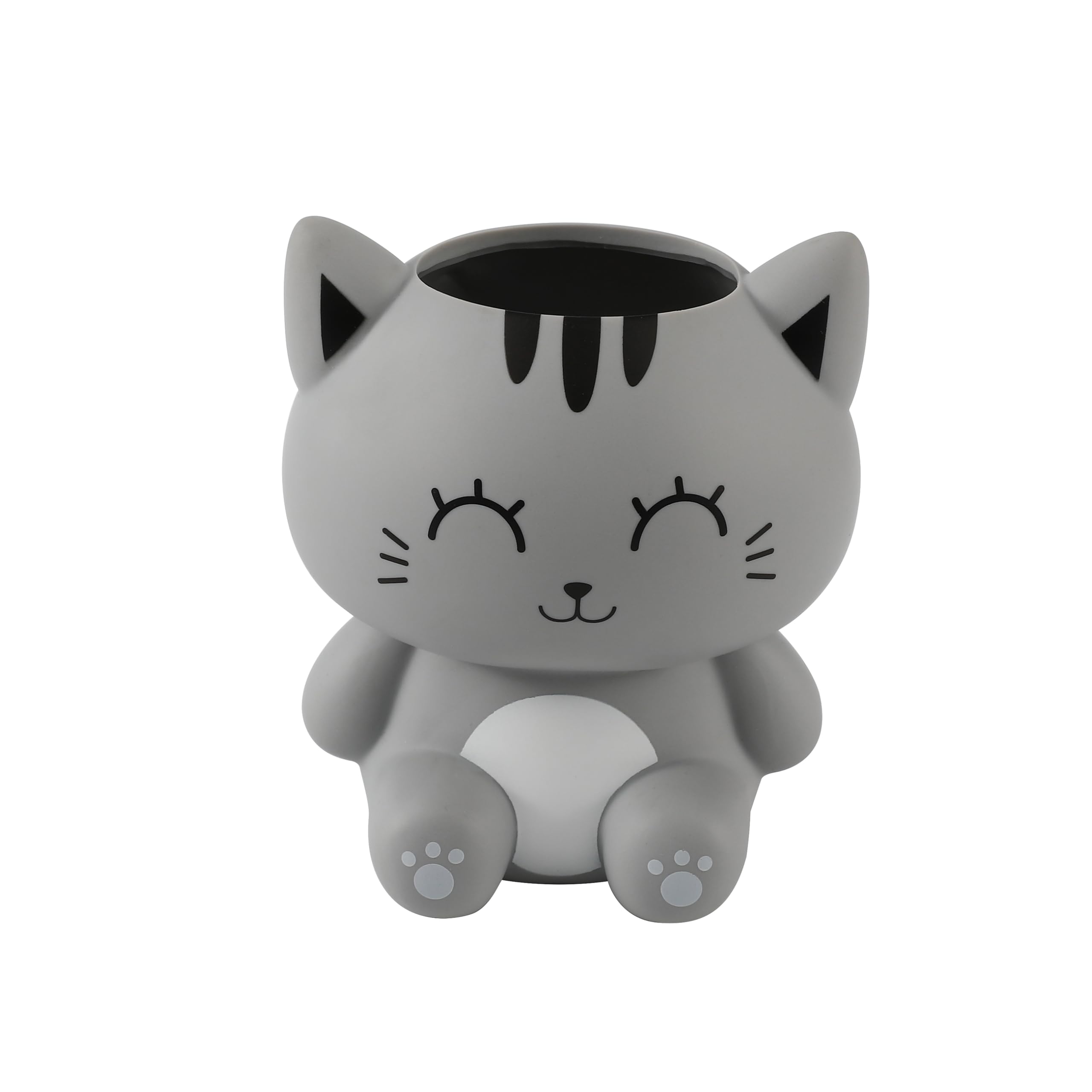 I-TOTAL - 3D Pen Holder - Kawaii Style Desk Organizer for Pens and Accessories, Gift Idea (GREY CAT) - Image 2