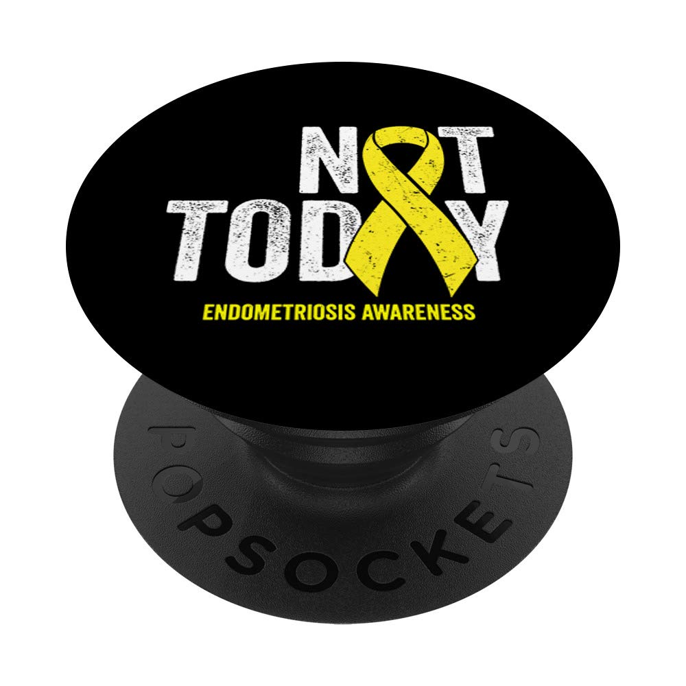 Endometriosis Awareness - Not Today Endo Support Ribbon PopSockets Swappable PopGrip