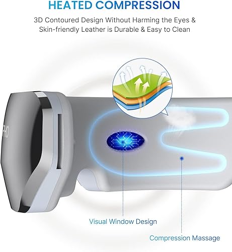 Miniatura 3 de RENPHO Masajeador visual de ojos y masajeador de ojos con calor y vibración control remoto color negro