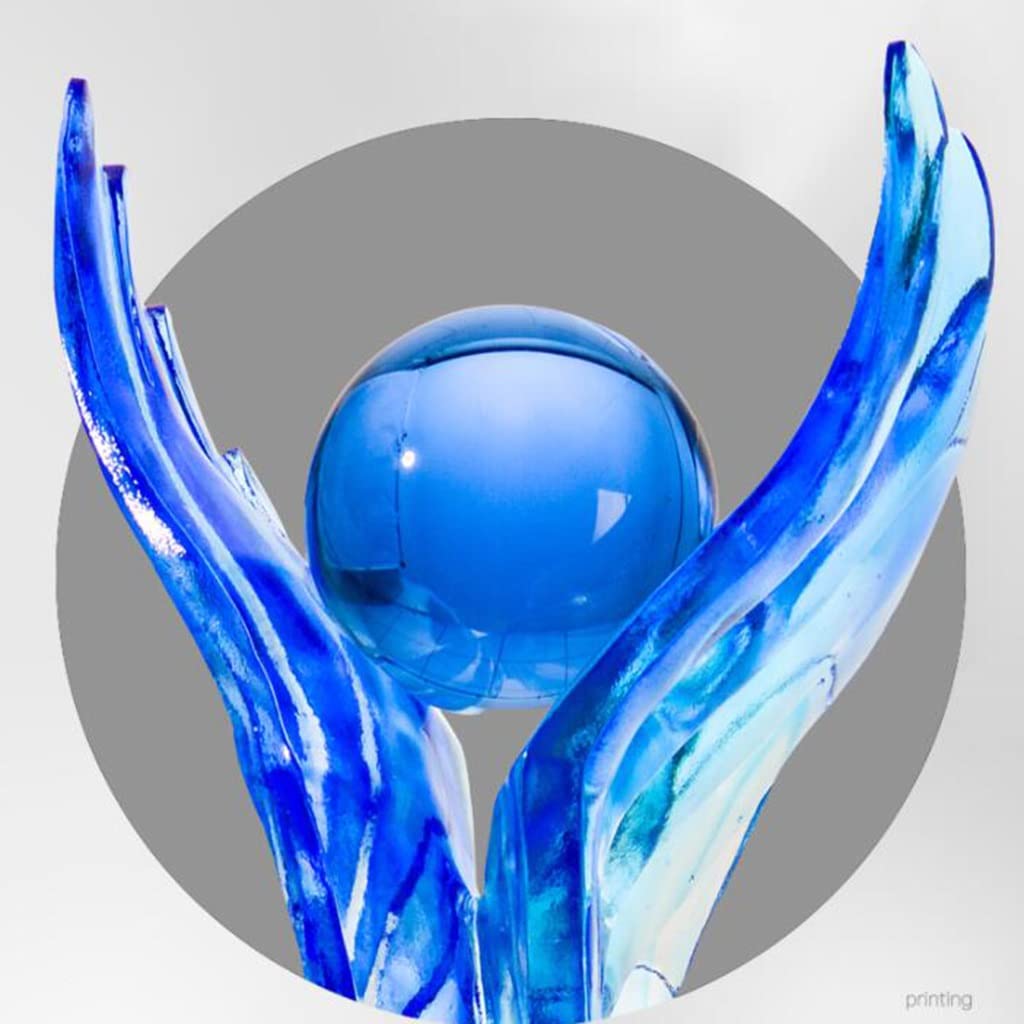 Pokale, Medaillen Auszeichnungen Trophäe Aus Blauem Glas Dekorationsornamente Für Den Heimarbeitsplatz Meisterschaftstrophäe des Talentwettbewerbs Schöne Trophäe Jubiläums-Souvenir-Trophäe Pokale