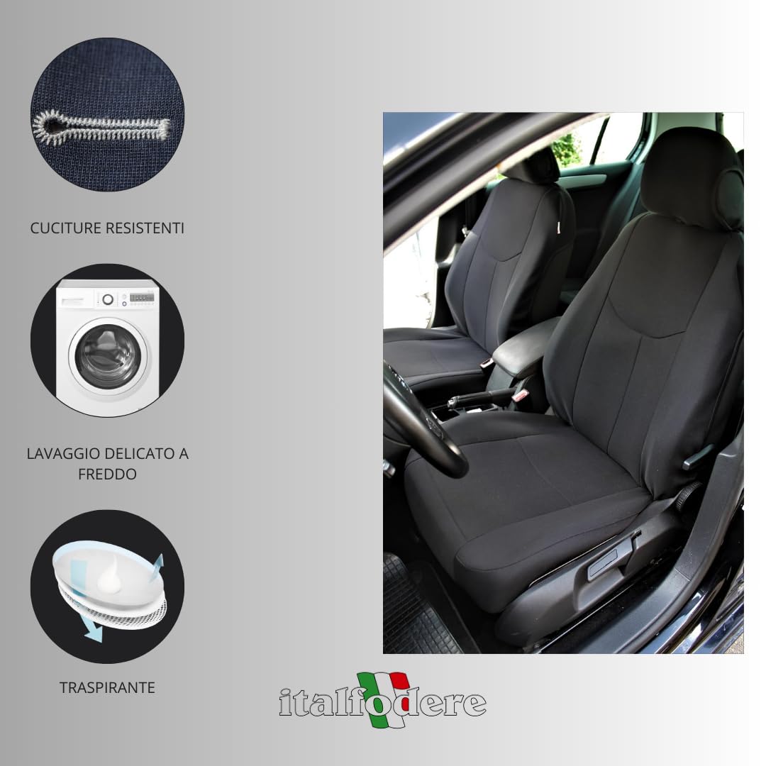 Coprisedili su Misura per Volkswagen Golf 4 5 6 7 8 – Accessori Interni Auto Made in Italy – Fodere Artigianali Anteriori – Protezione Elegante per Sedili Auto